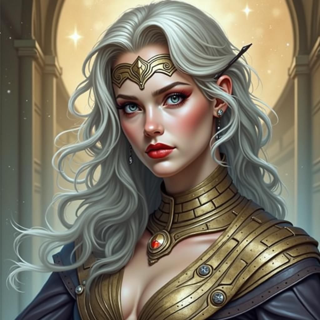 Darth Zannah Portrait in Dark Space Opera Style