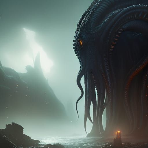Eldritch Cthulhu Portrait in Dark Fantasy Style