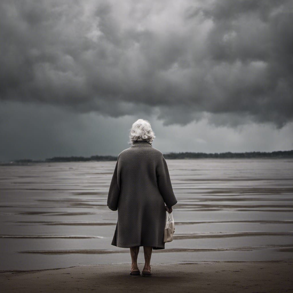 Calm Before the Storm: Elderly Woman's Serenity