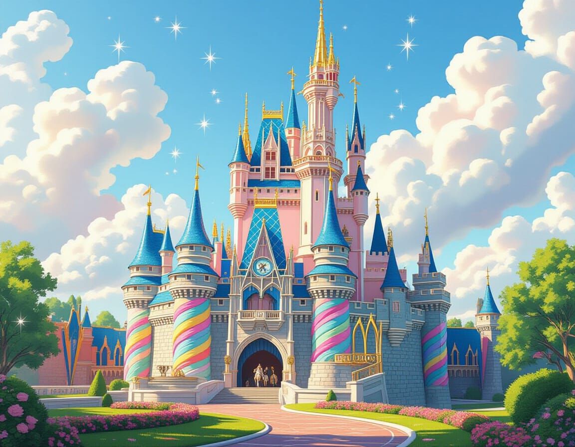 Colorful Ice Cream Castle in a Whimsical Style