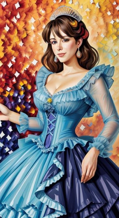 Crinoline Portrait in Leonid Afremov Style