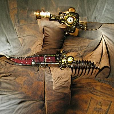 Steampunk Demon Sword: AI Generated Fantasy Art