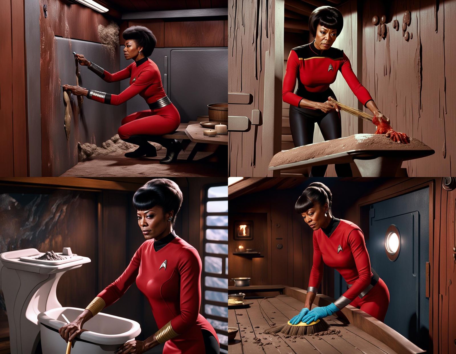 Uhura Cleans Spock's Cabin in Ultra-Realistic 8K