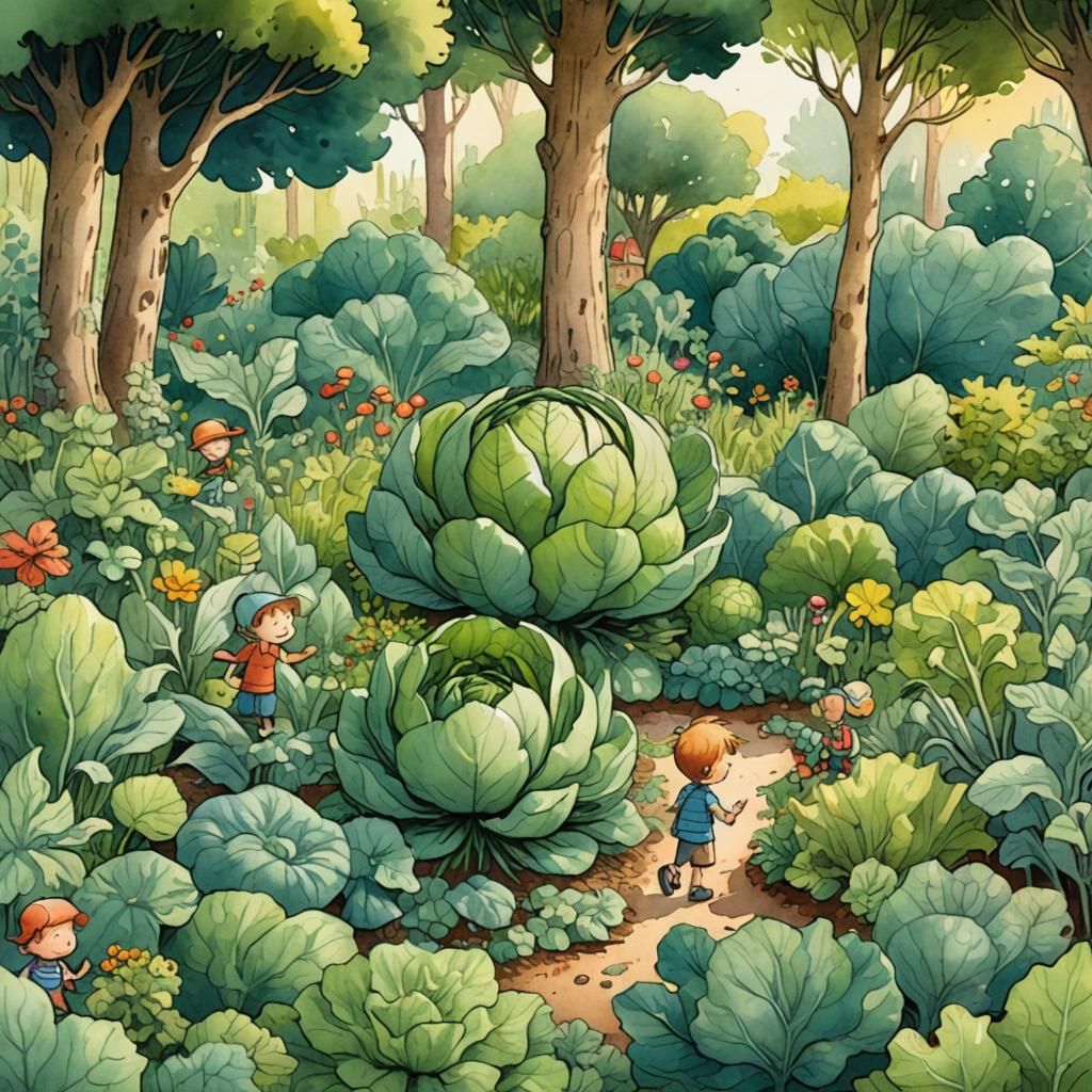Enchanted Garden: Whimsical Watercolor Illustration