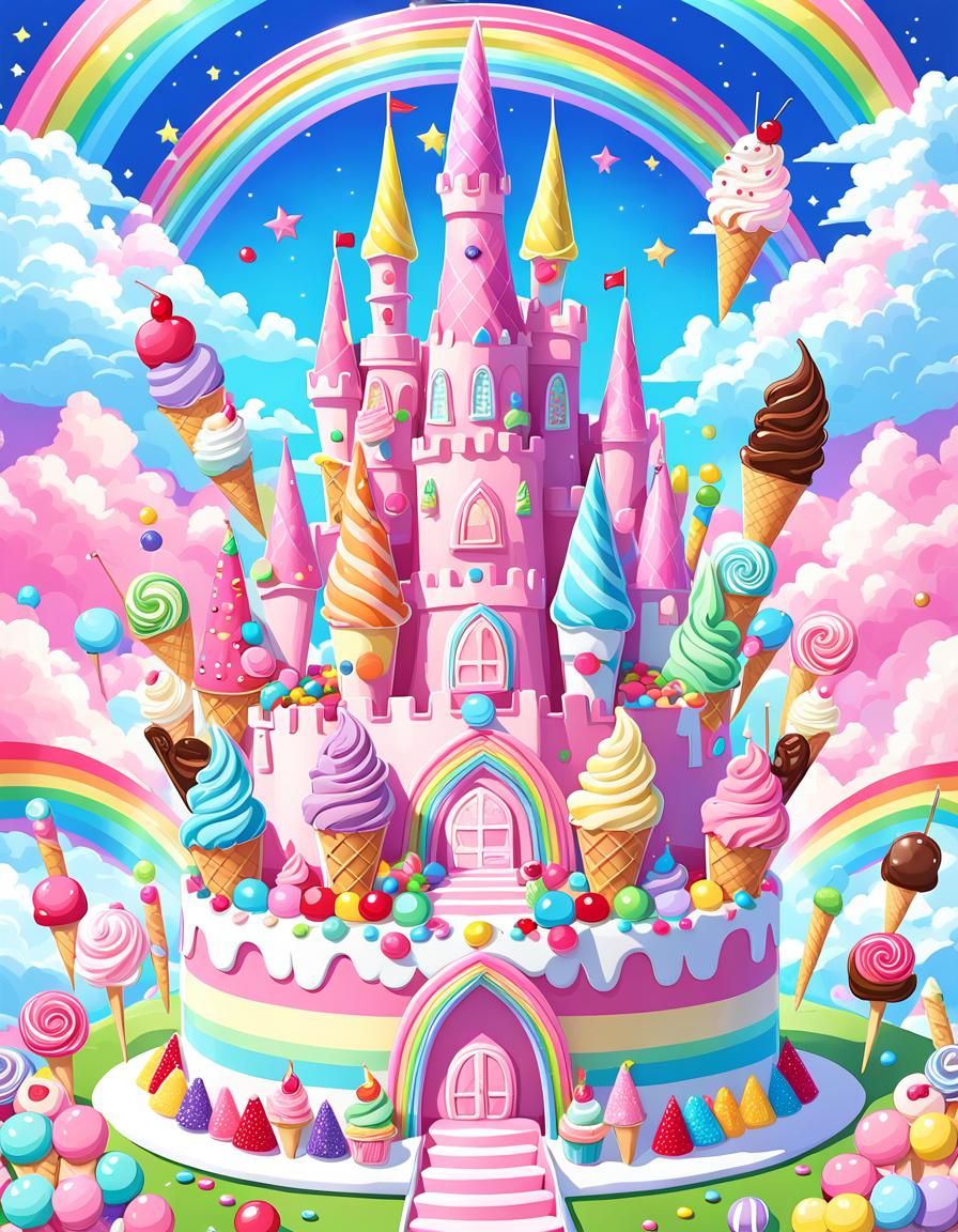 Candyland castle cake