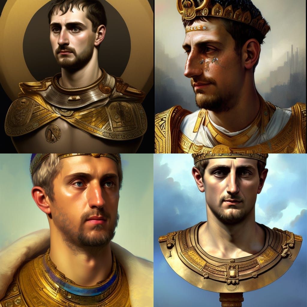 Constantine the Great Portrait in Art Nouveau Style
