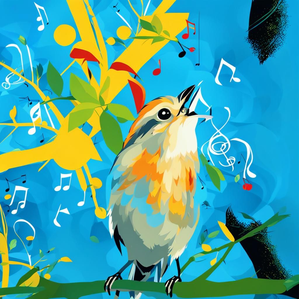 Singing Robin: Stylized Wildlife Photography Masterpiece