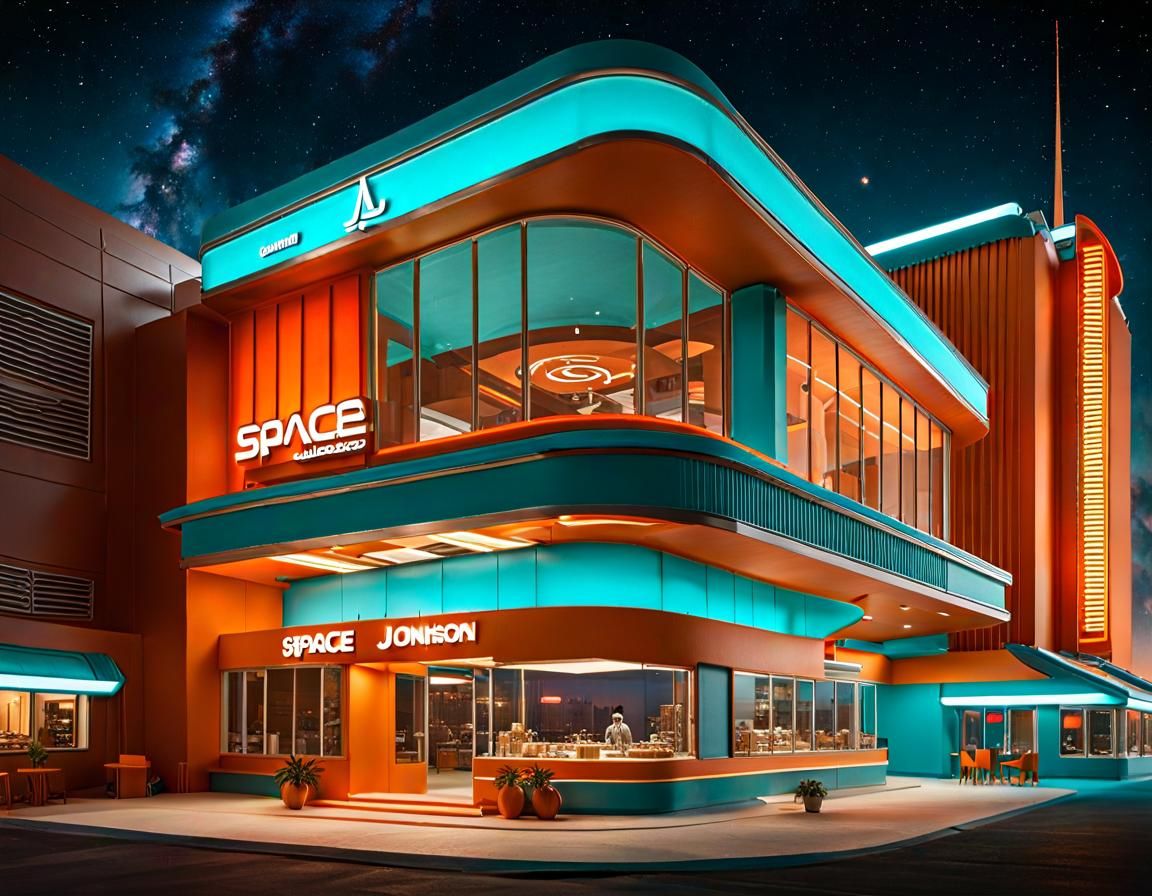 Space Age Howard Johnson's Restaurant on Mars