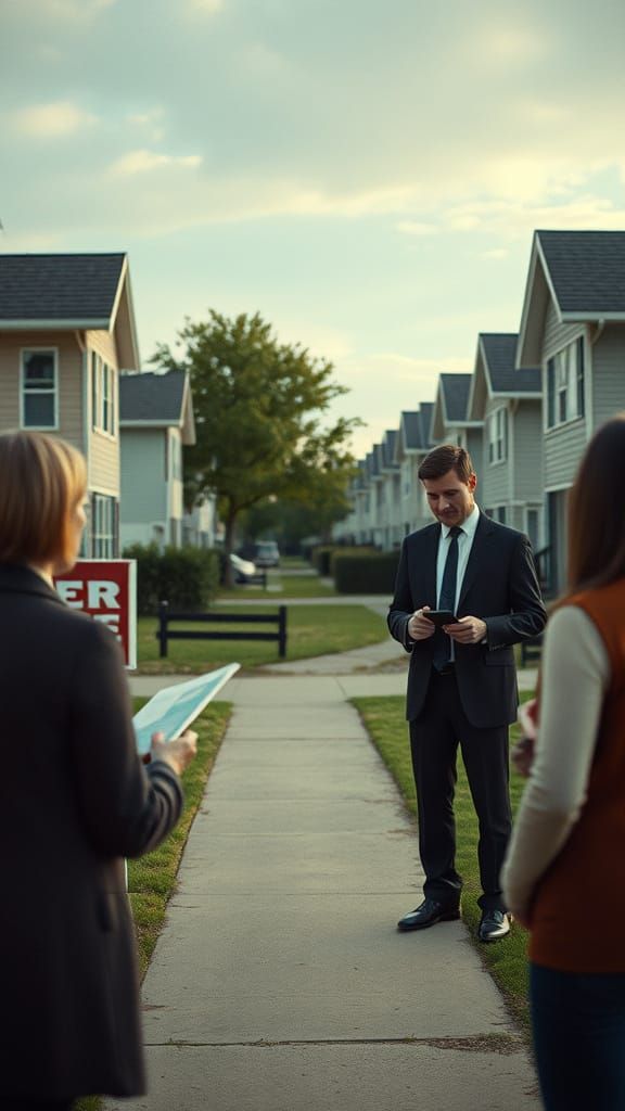 Real Estate Agent Showcasing Plots in Cinematic Style
