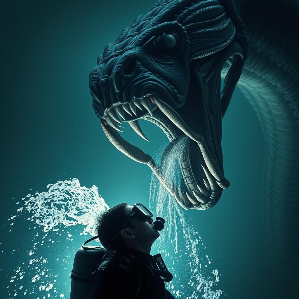 Diver's Terror: Colossal Sea Monster Emerges from the Depths