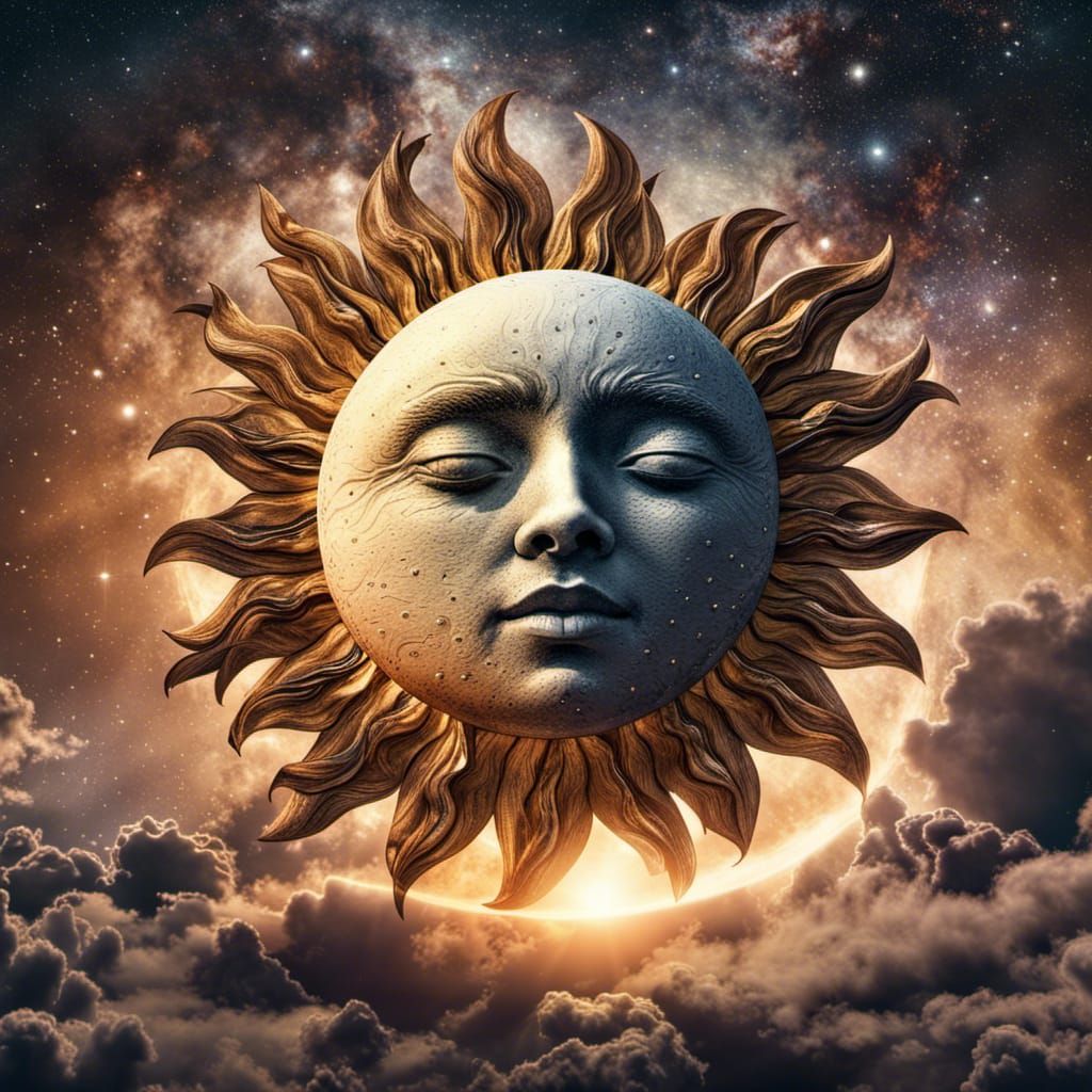 Aesthetic Sun, Moon and Stars in High Resolution