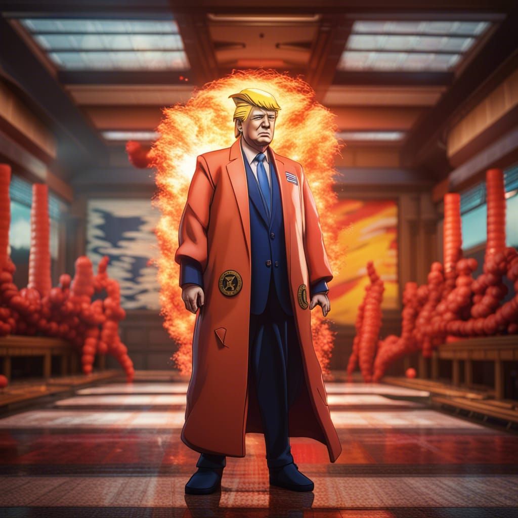 Hyperrealistic Trump as Hokage in Vibrant Colors