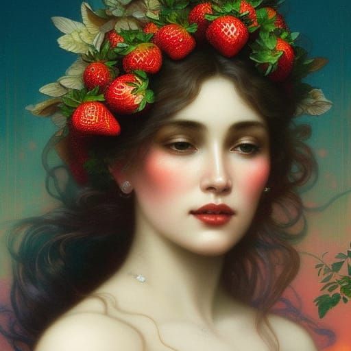 Summer Goddess on Florida Beach: Art Deco Illustration