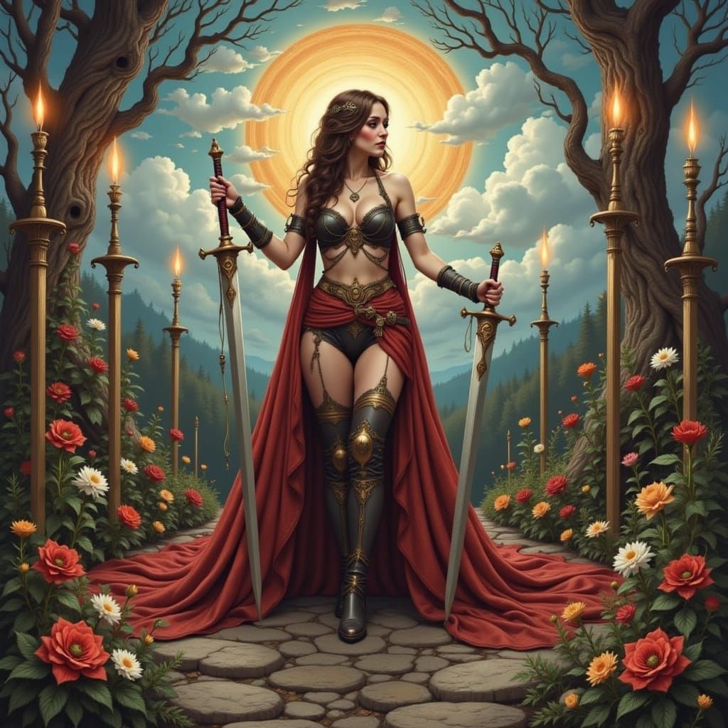 Queen of Swords Tower Moment in Fantasy Art