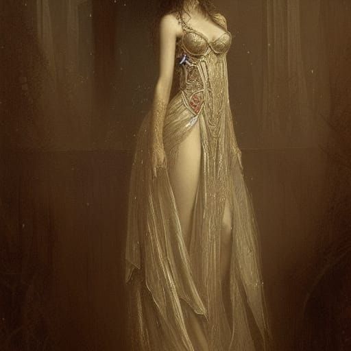 Enchanting Demigoddess in Gossamer Corset