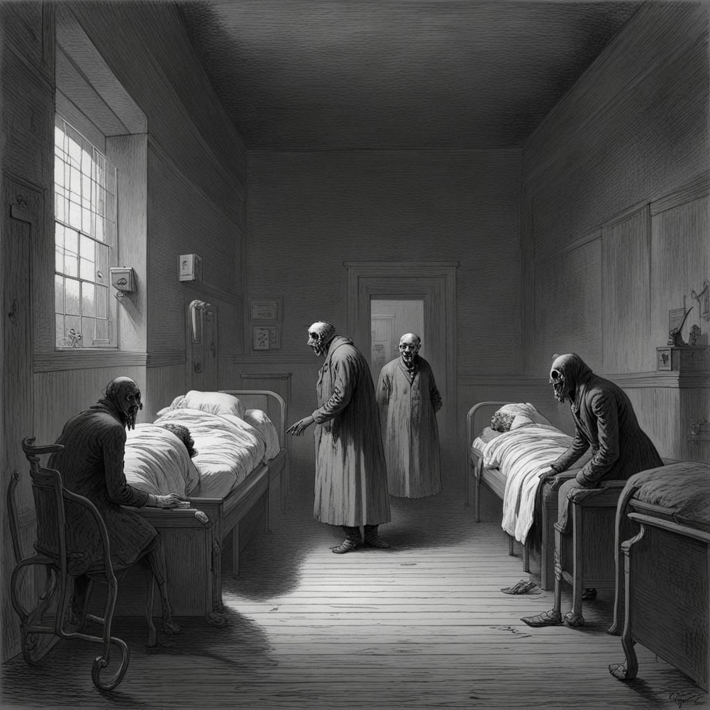 Horror Hospital in Dark Fantasy Style
