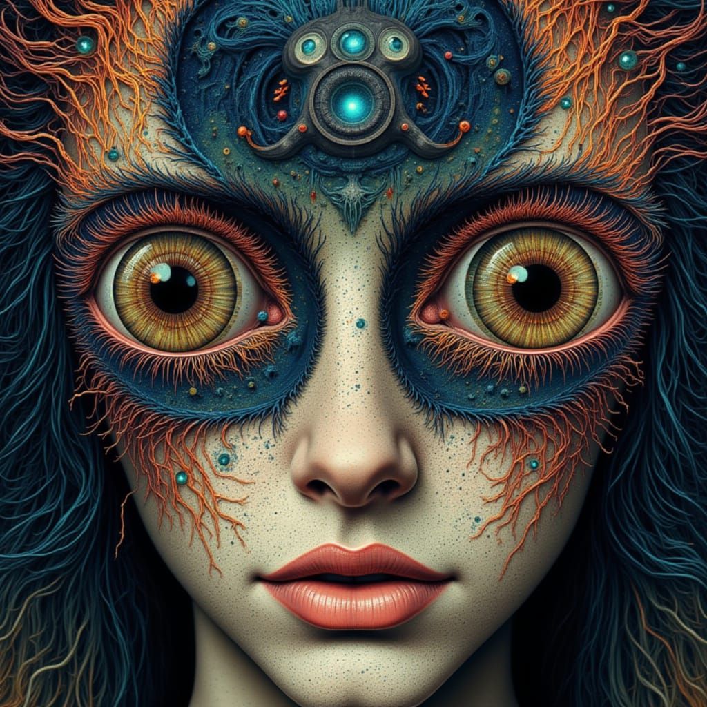 Hidden Faces in Surreal Binary Art