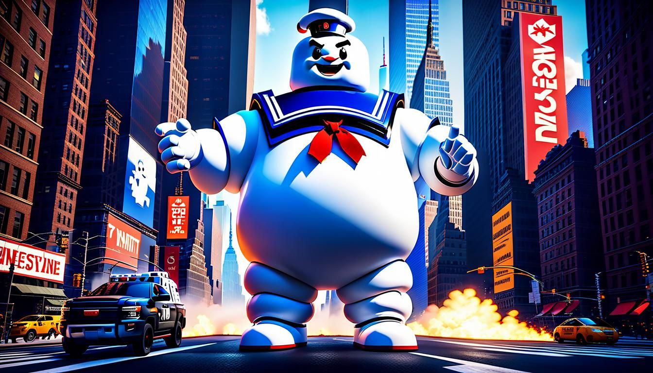 The Stay Puft Marshmallow Man Attacks Manhattan.