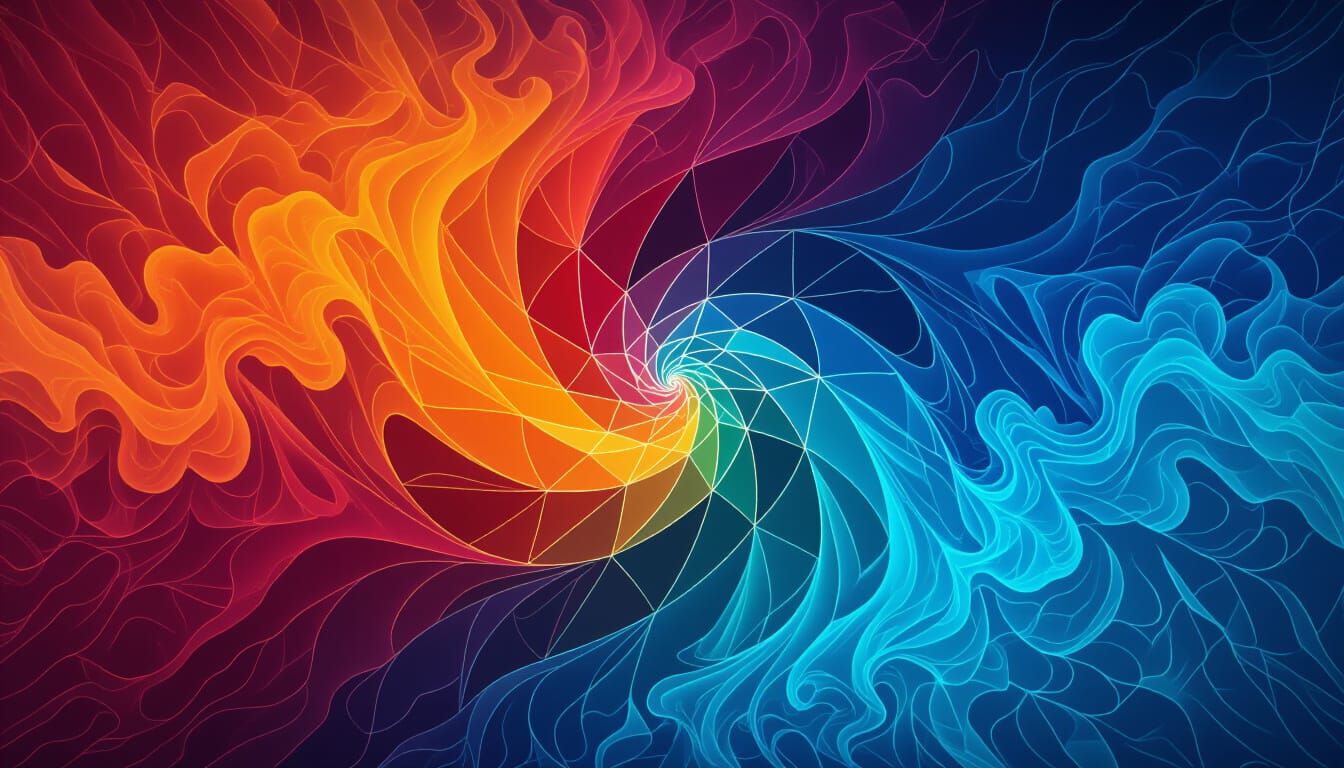 Vibrant Alcoholic Ink Abstract Art with Fractal Patterns