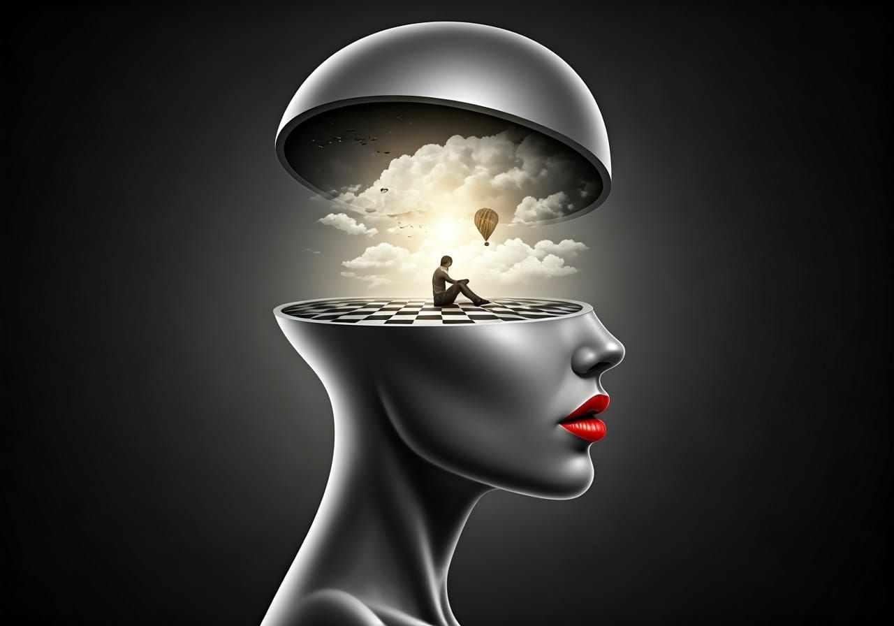 Surreal Woman Portrait Reveals Dreamlike Interior