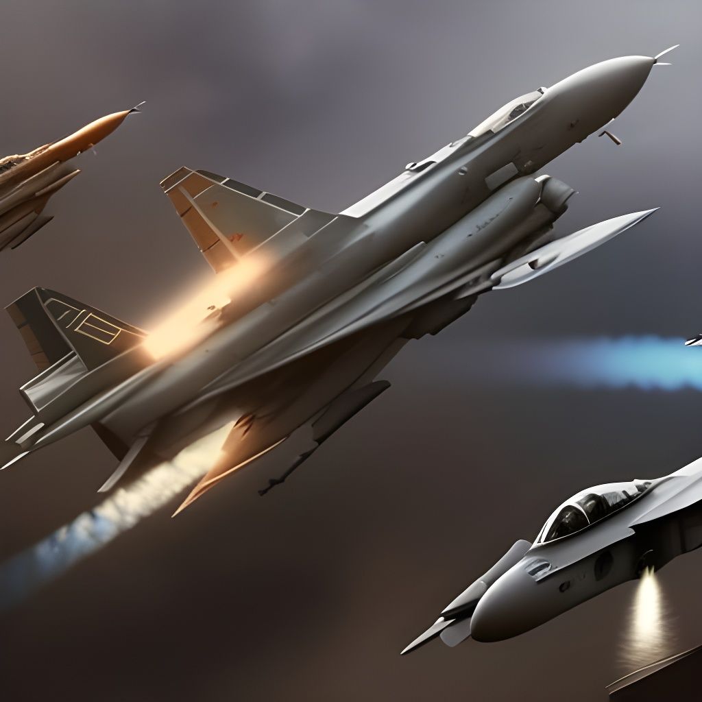 Fighter Jets in Ball Lightning Digital Painting