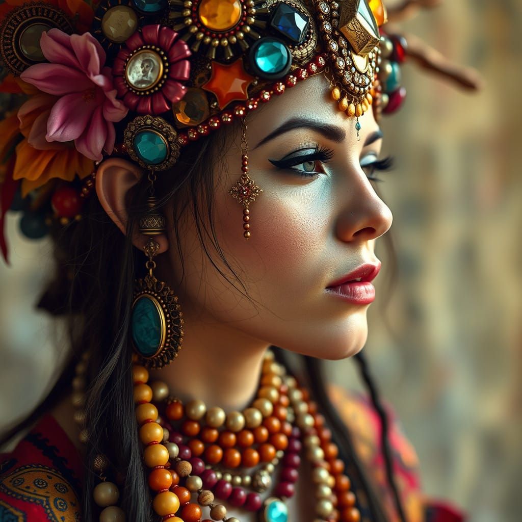 Vintage Gypsy in Psychedelic World of Jewels