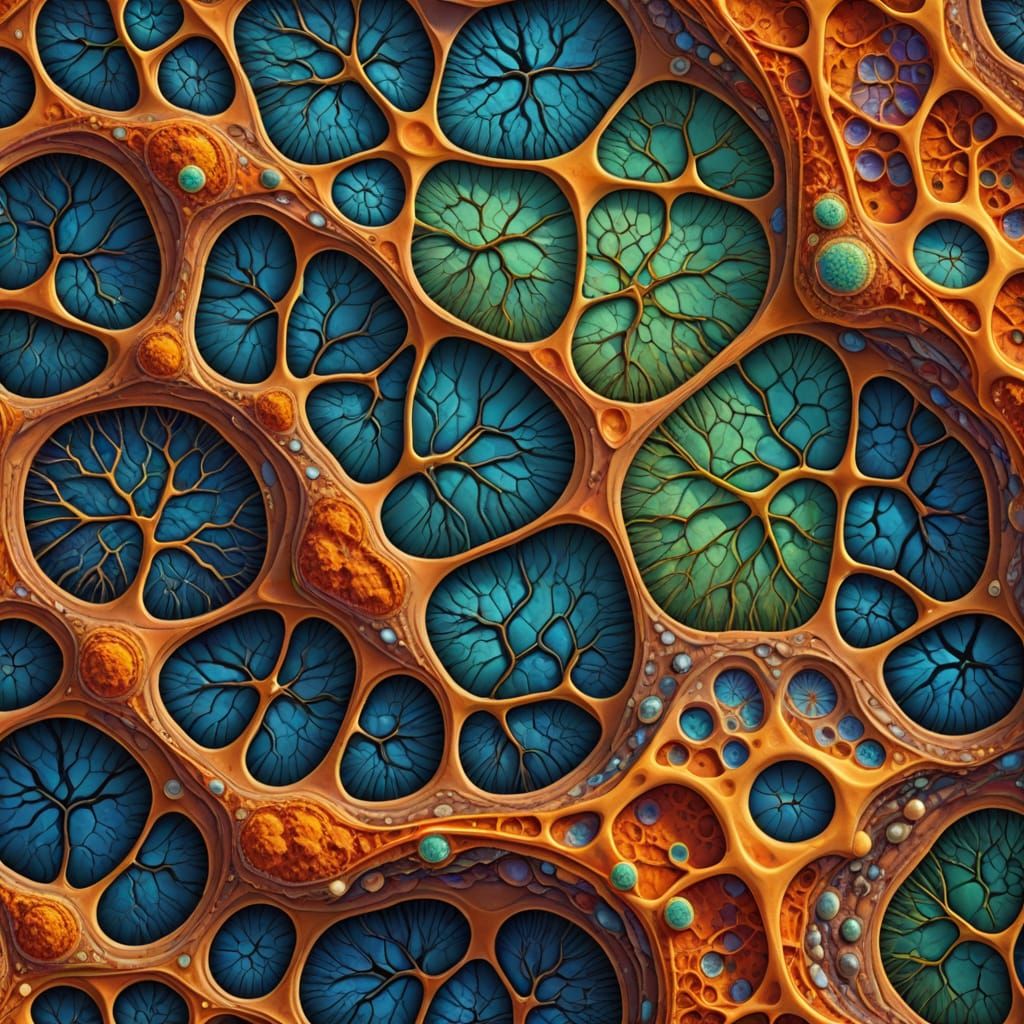 Vibrant Microscopic Landscape of Diaphysis Tissue