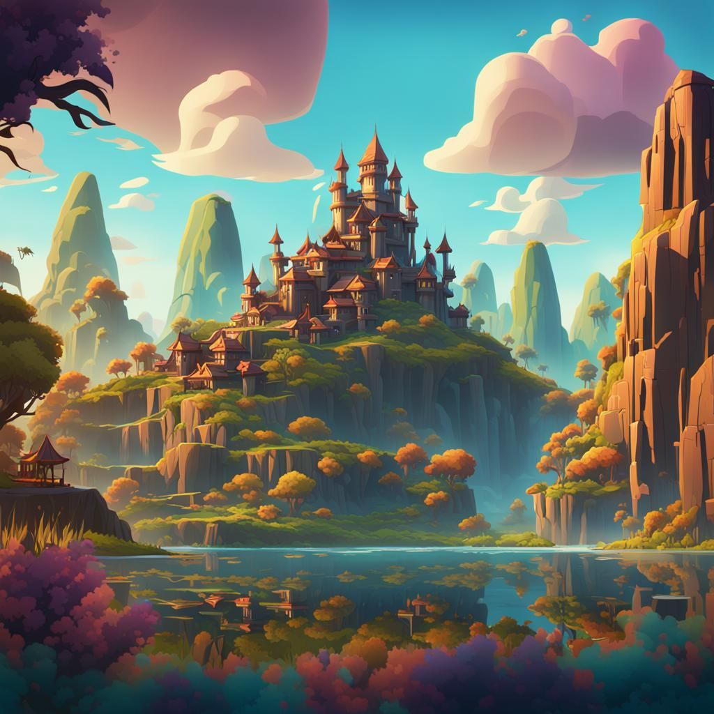 Detailed Matte Painting of Total Drama Island