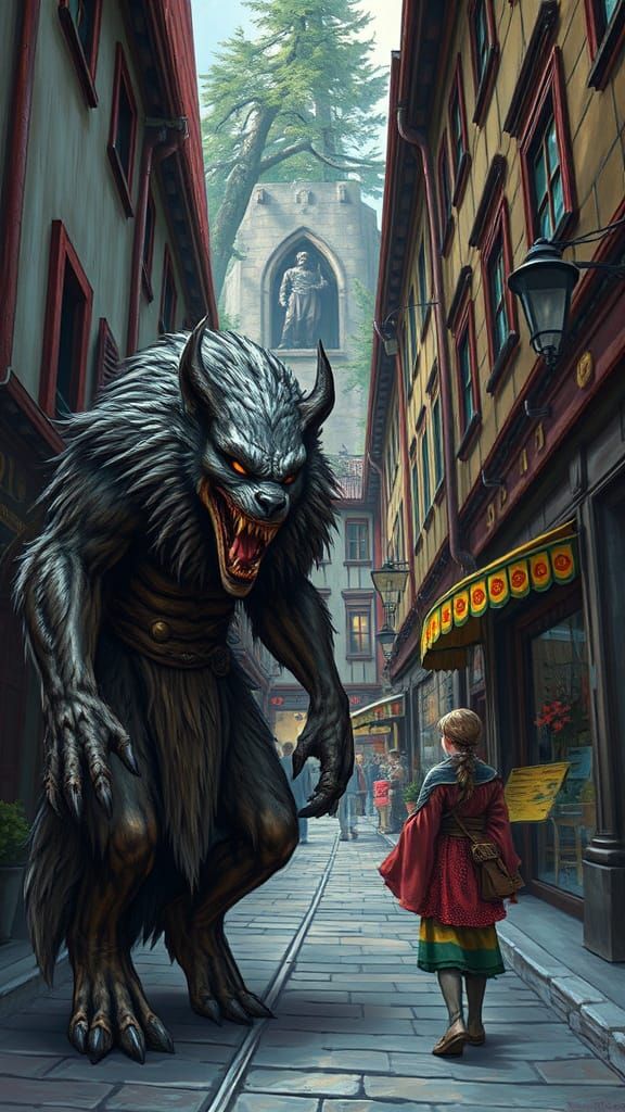 Werewolf Golem Emerge from Zakopane Architecture in Whimsica...