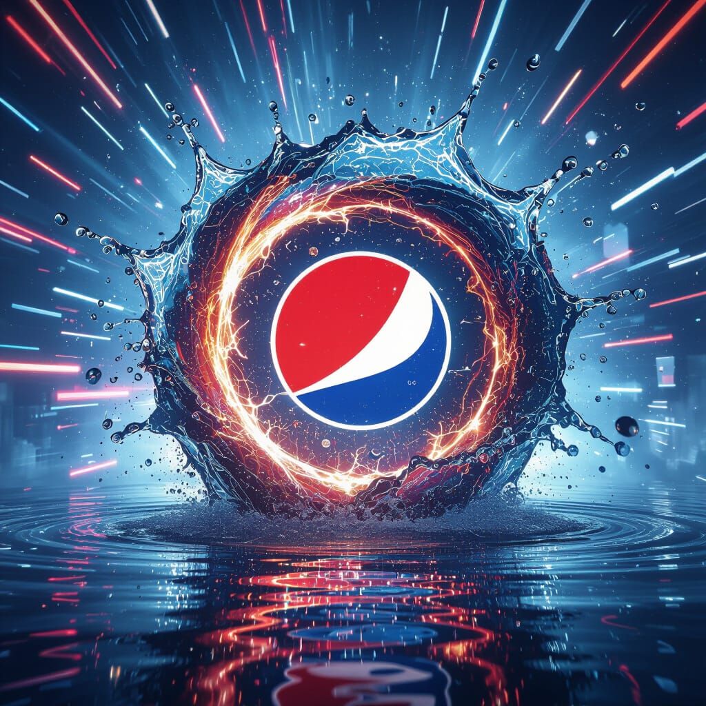 Pepsi Logo Explodes From Water Vortex in Cinematic Artwork