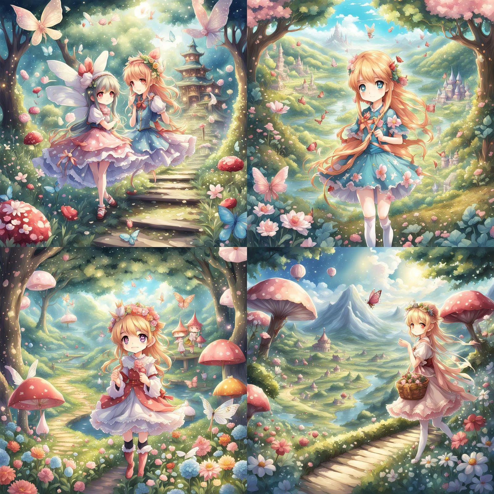 Anime Fairy Wonderland in Japanese Manga Style