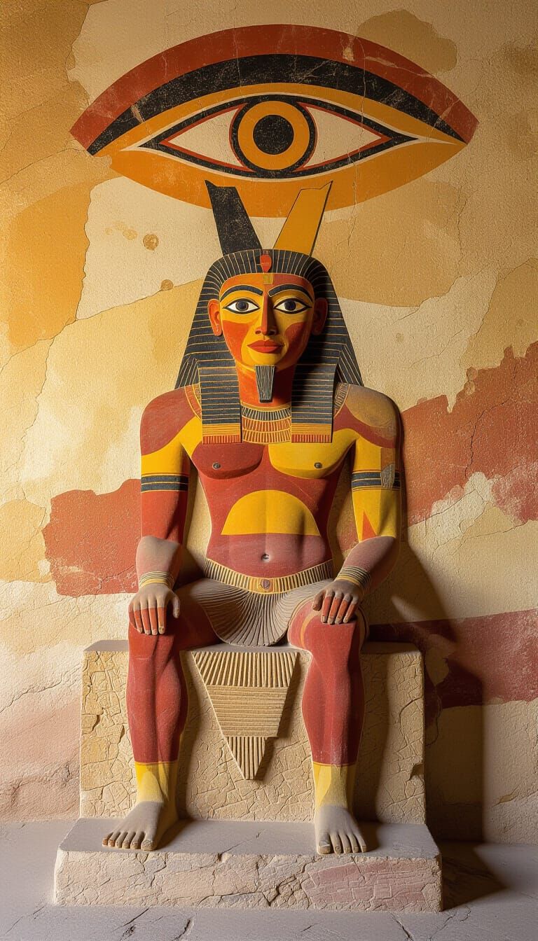 Prehistoric Cave Painting of God-Like Figure