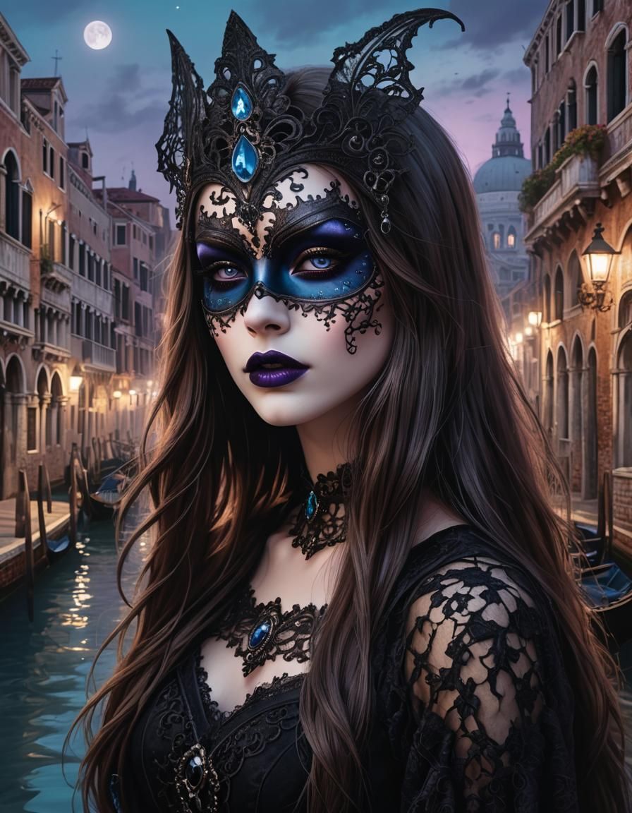 With a venetian mask | Witch V - Fantasy, Dark, Gothic, Magi...