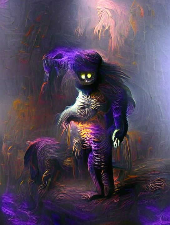 Feline Monster in Dark Surrealist Style