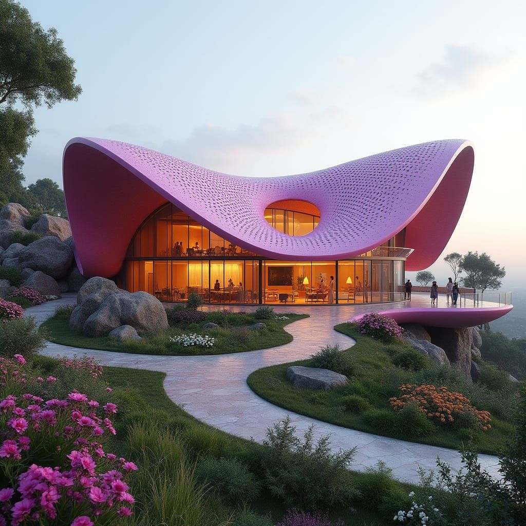 Futuristic Building with Iranian Geometry, Digital Art