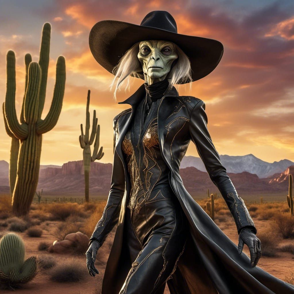 Elegant Cowgirl Alien