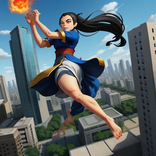 Giantess Azula Crushing Buildings Barefoot
