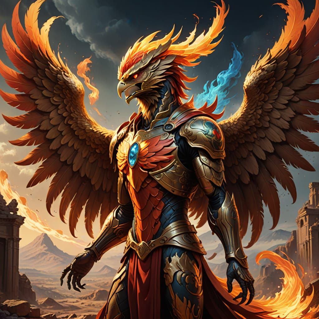Phoenix Rising: A Renaissance-Inspired Digital Painting