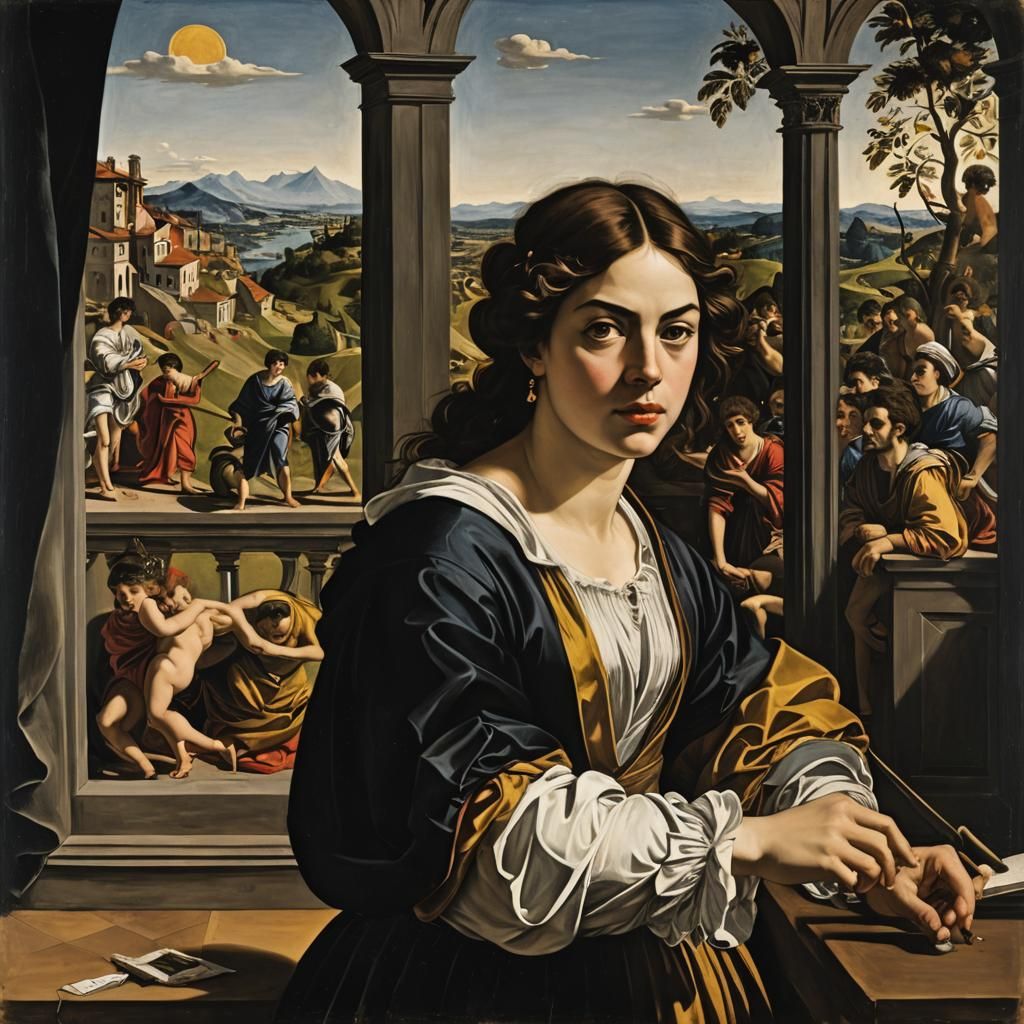 Gouache Door to Infinity: Renaissance and Baroque Styles