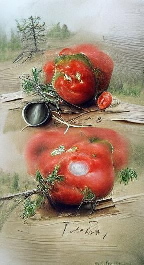 Realistic Tomato Painting in Shishkin Style