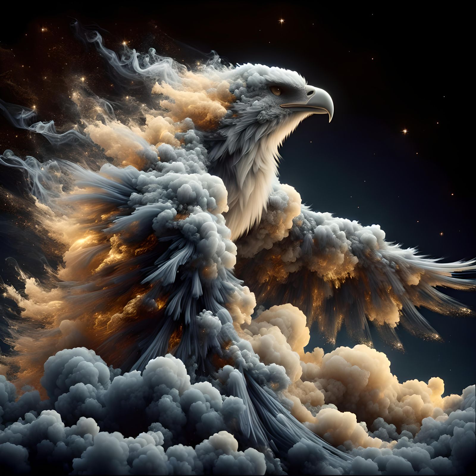 Golden Eagle of Smoke and Stars