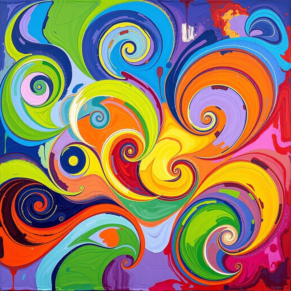 Vibrant Sunrise Landscape in Impasto Style