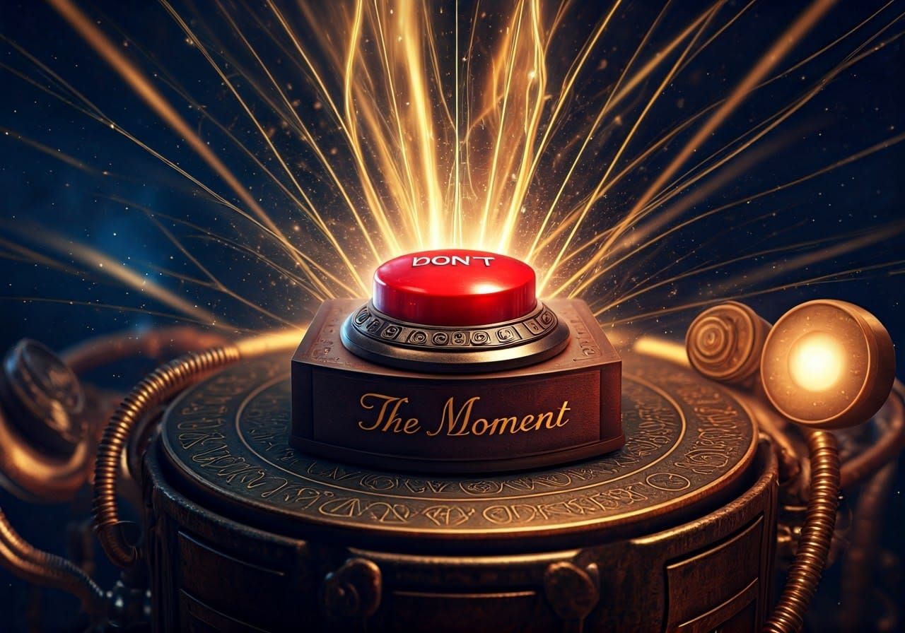 Ethereal Steampunk Moment of Cosmic Choice