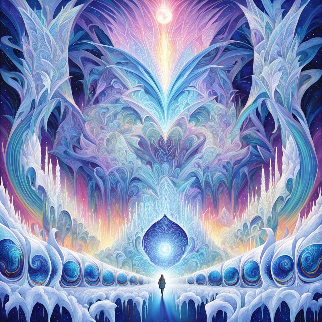 Ice and Starlight Train Journey Through Aurora Tundra