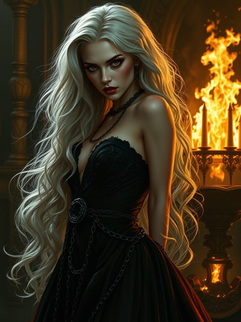 Ethereal Vampire in Gothic Horror Style