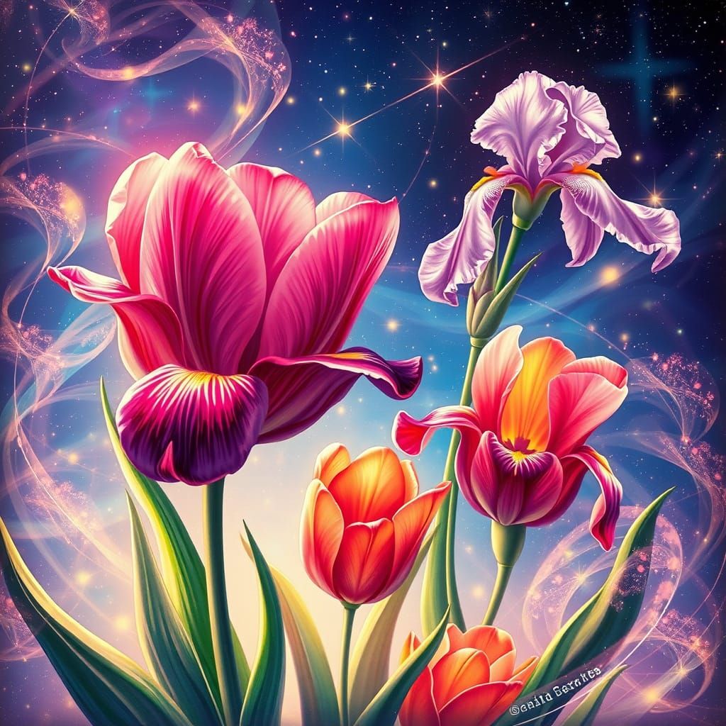 Tulips and Irises in a Celestial Holographic Landscape