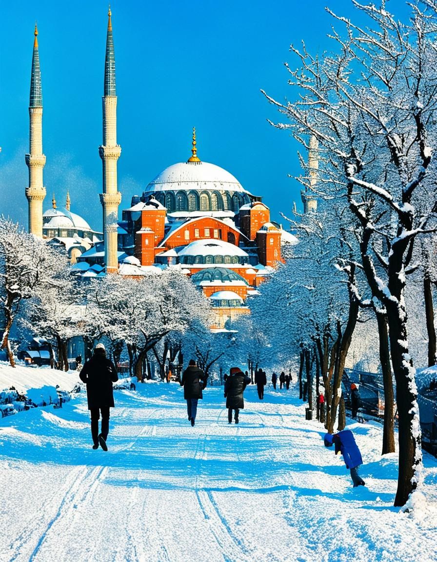 Snowy Istanbul Winter Scene