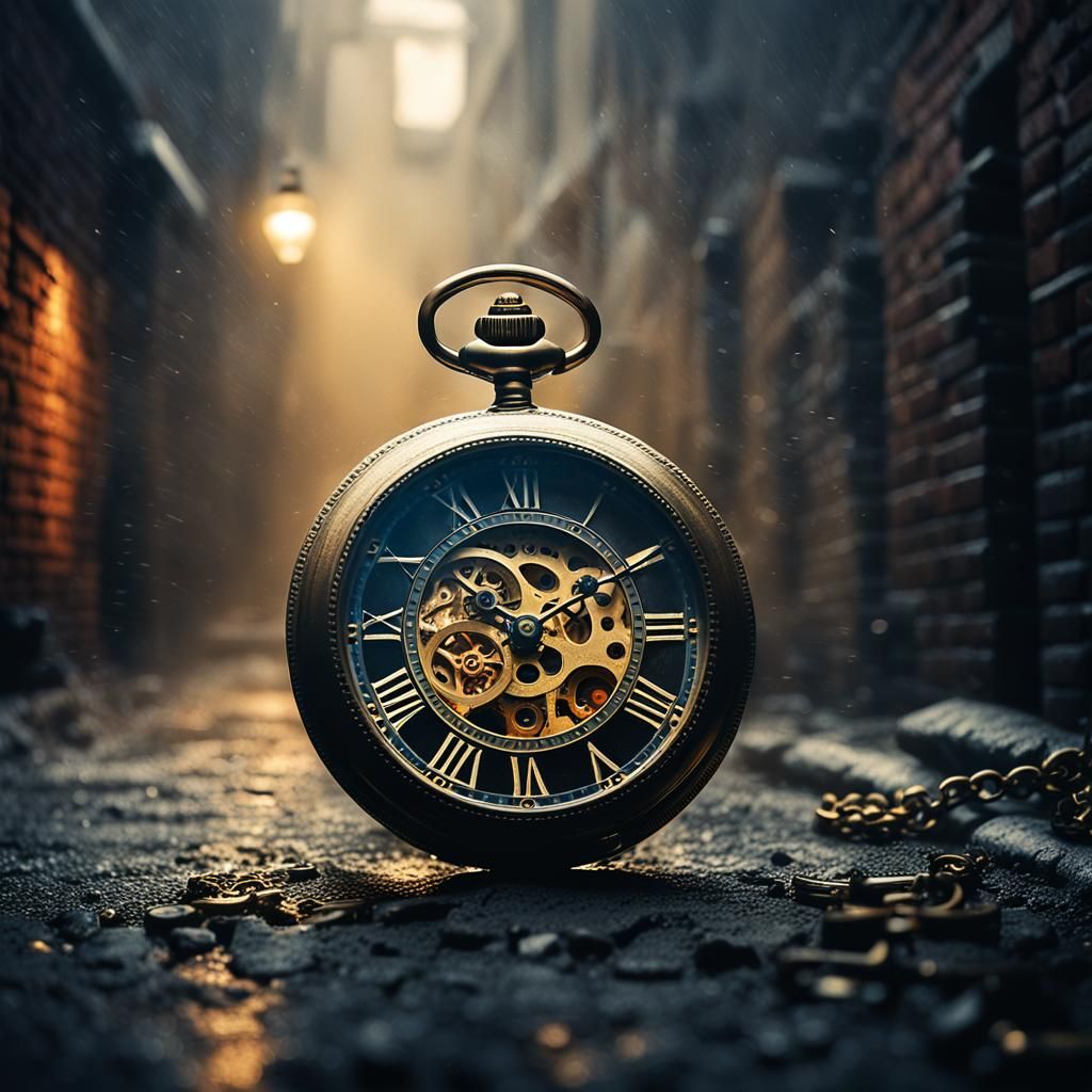 Time is of the Essence: Pocket Watch in Misty Alley