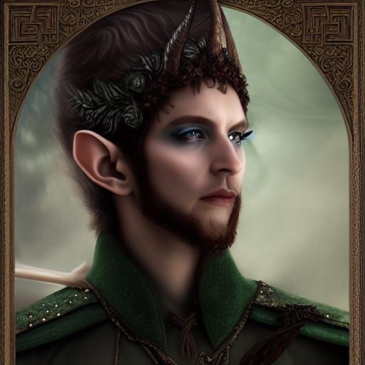 Ethereal Elf Prince Forest God in Matte Painting