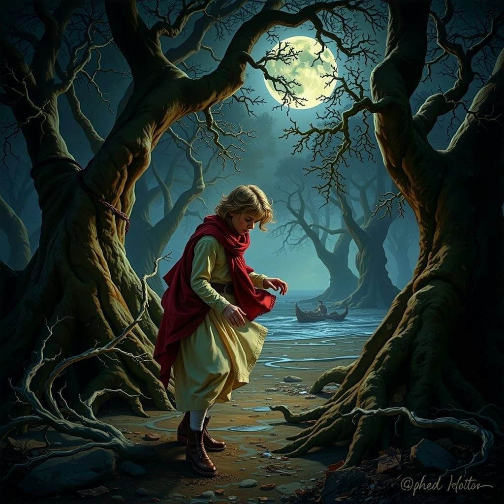 Abstract Red Swirls and Twists